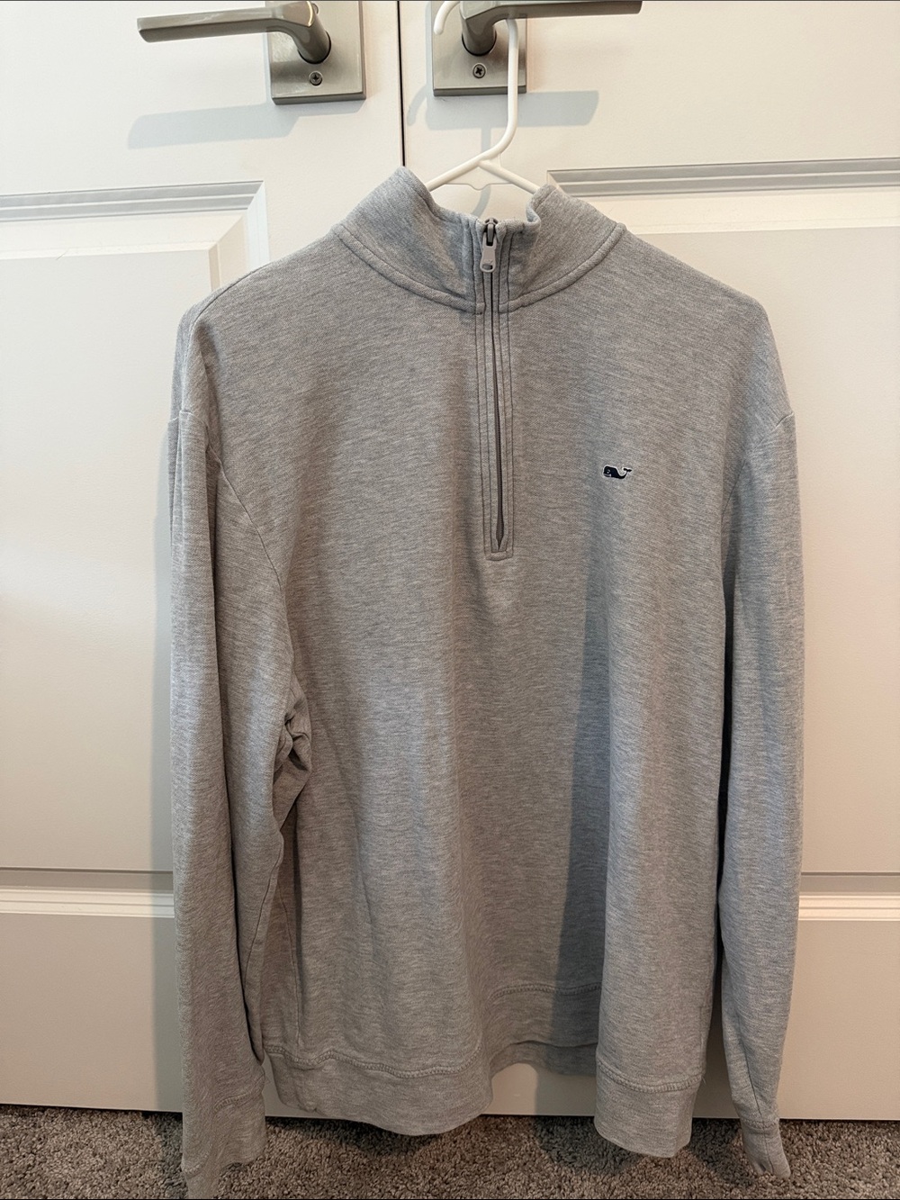 Vineyard Vines Light Gray Quarter-Zip Pullover Sweater